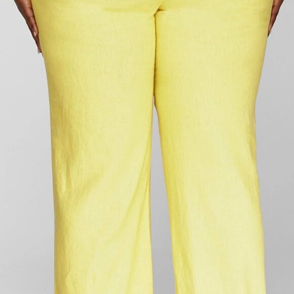 GarnerStyle × FTF Yellow Linen Wide-Leg Pants | Plus Size 2X | NWT - Picture 6 of 7